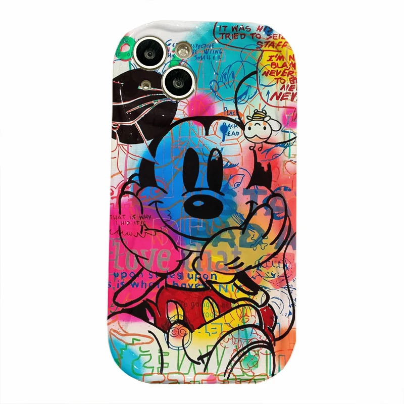 Disney Mickey Stitch Case for Xiaomi Redmi Note 12S 12 4G 5G Turbo 11S 11 Pro Plus 10 9 9T 12C 11A 10 Prime 10X 9A 9C 9i Cover