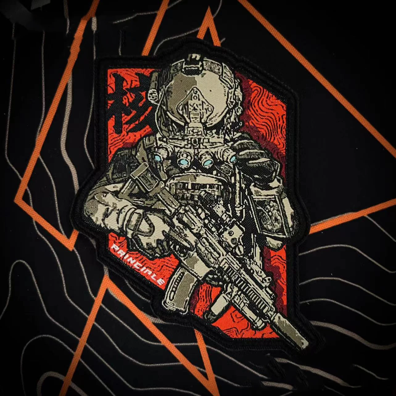 Night Ghost Warrior Embroidery Patches Tactical Night Vision Helmet Weapon Fight DIY Armband for Clothes Backpack Decoration