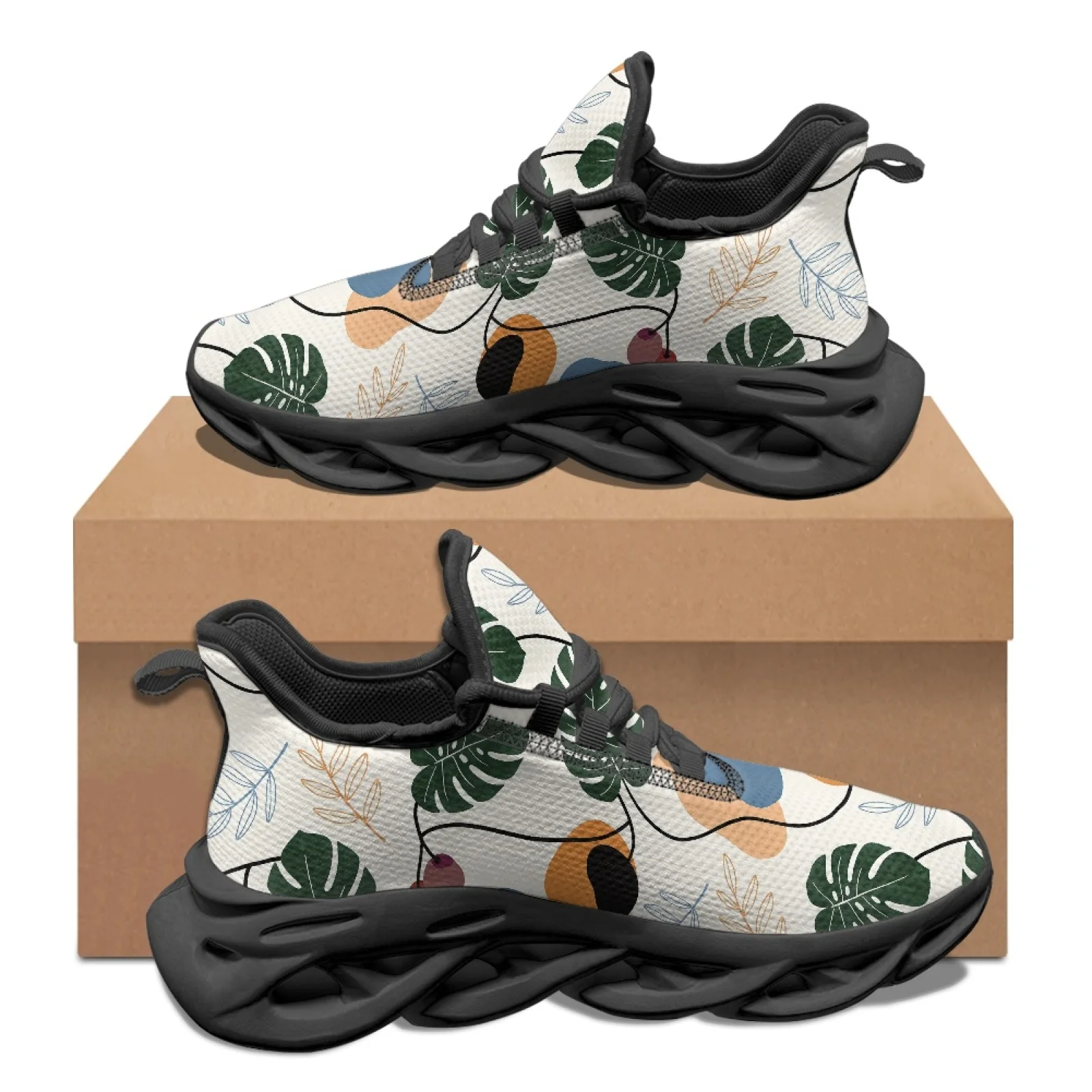 PENSTROLL Leaf Geometric Casual Athletic Sneakers for Outdoor Mesh & EVA Athletic Shoes Blade Shoes