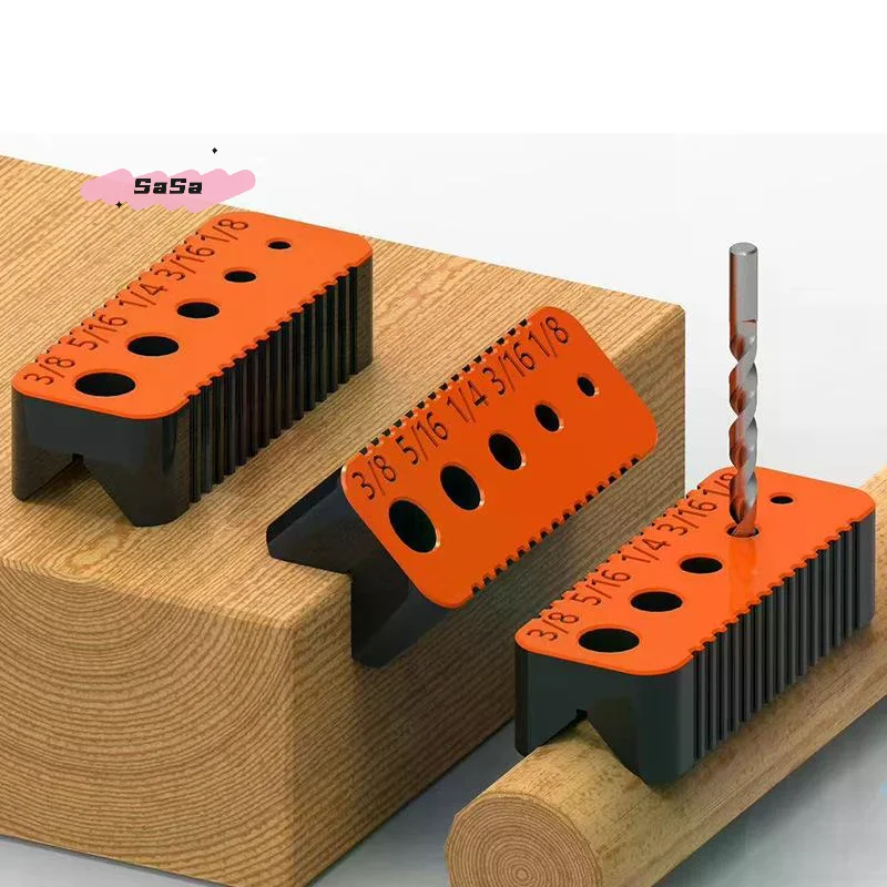 1 Piece Drill Guide For 4-10mm 3/8 5/16 1/4 1/8 Holes Drill Bit DIY Drill Jig Block Joints Tool Portable Keychain Design