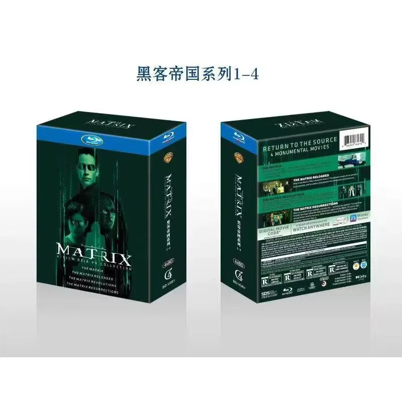 

Brand New BD Blu-ray High Definition The Matrix Trilogy 1–4 4-Disc Set Mandarin English with Chinese Subtitles