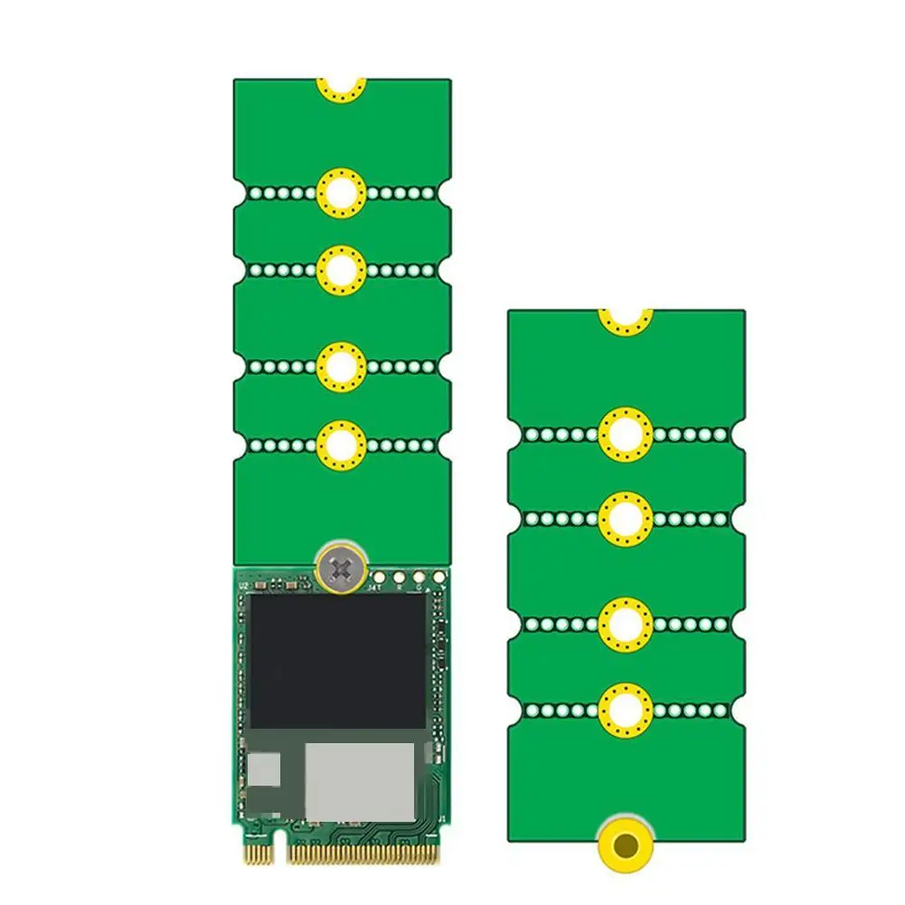 NGFF M.2 SSD Adapter Card 2242 To 2280 2230 To 2280 Transfer Card Adapter Expansion Rack Board Riser Card Card PC Accessories