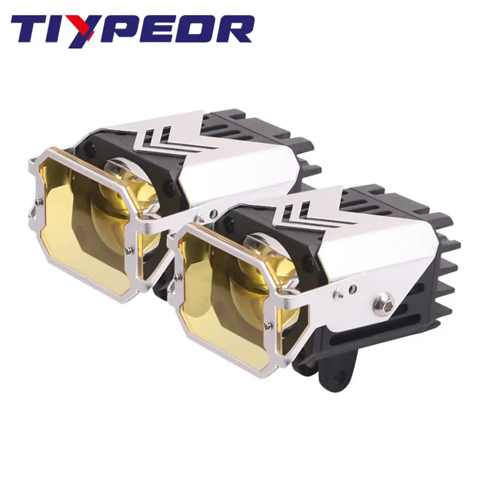 

TIYPEOR Universal Motorcycle Spotlight Super Bright High Power Aluminum Auxiliary Headlight High/Low Beam Off-road Fog Light ATV