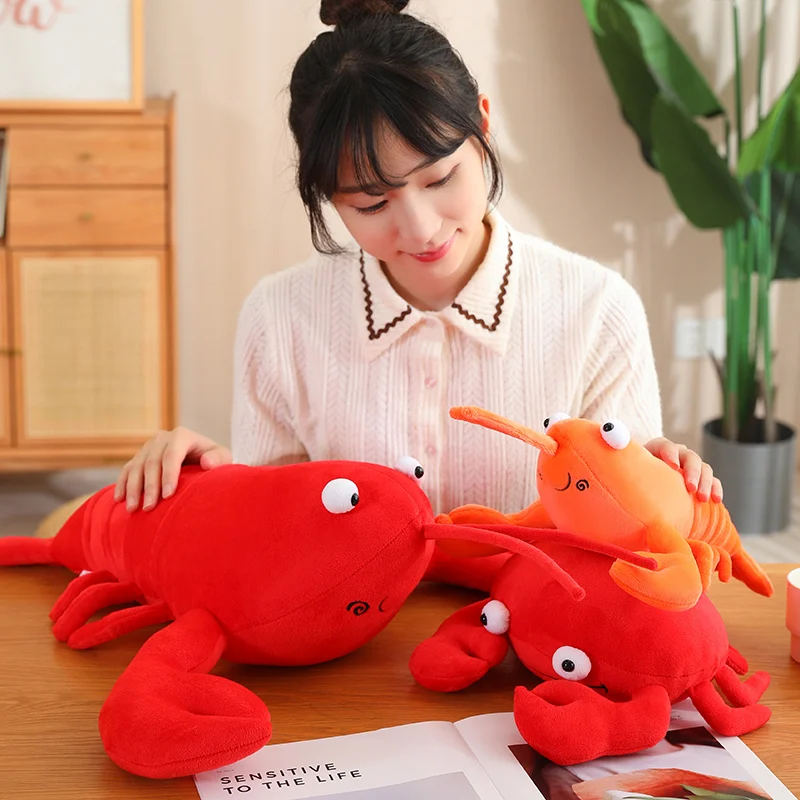 Red Crab Plush Toy Soft Lobster Doll Comfortable Sea Animal Pillow Birthday Present Friend Gift