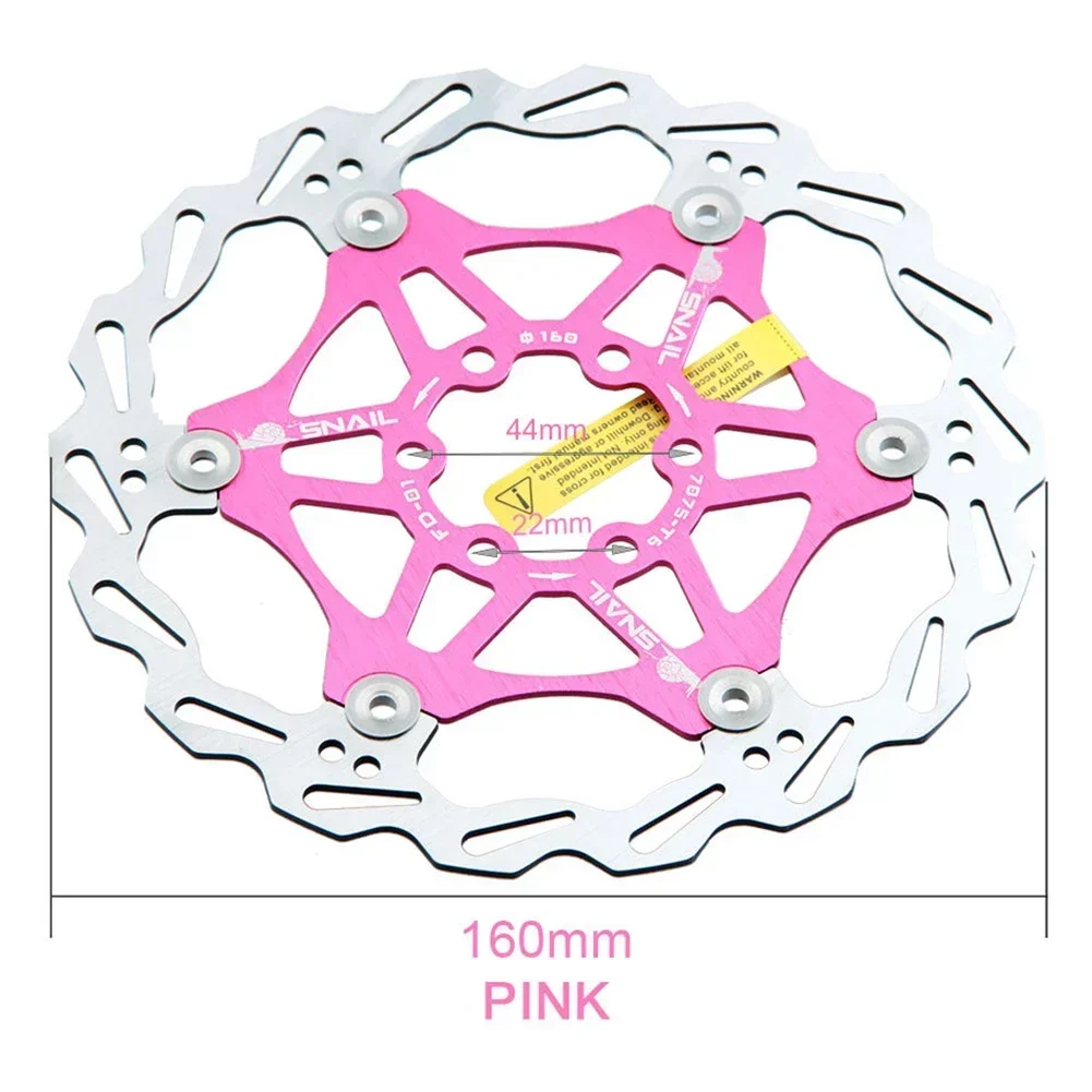 

SNAIL Mountain Bike 6nail Disc Floating Disc Brake Pad 160mm/180mm/203mm High Strength Steel + Aluminum Alloy Pink Color