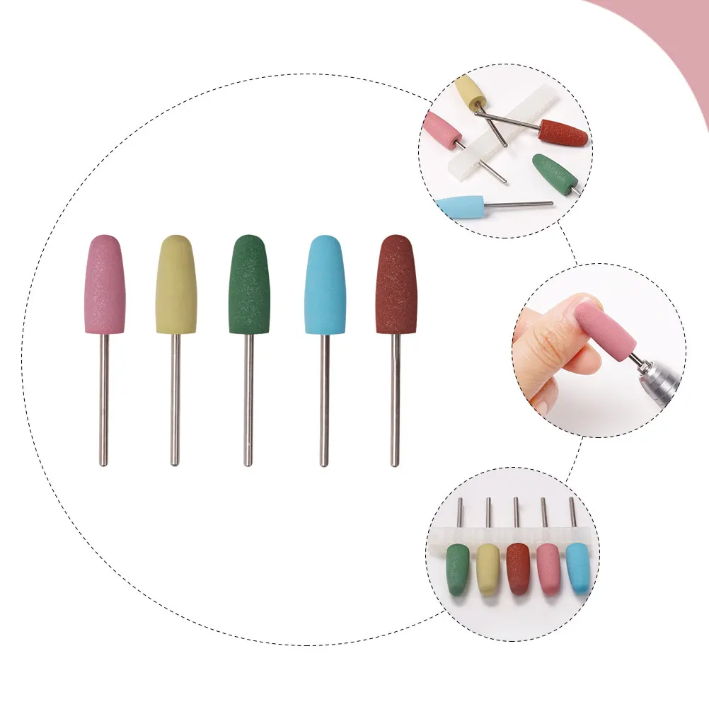 

5Pcs Rubber Nail Bits Manicure Drill Bits Professional Grinding Heads Nail Art Polishing Tools Salon Use Manicure Supplies