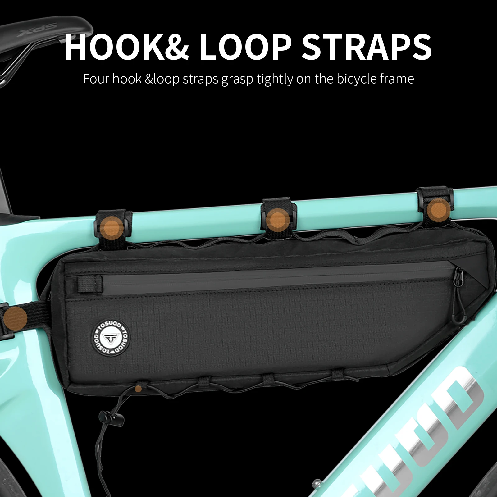 TOSUOD Wasserdichte Fahrrad-Down-Schlauchtasche, große Öffnung, praktische Fahrradtasche für Rennräder und Mountainbikes – Detail 10