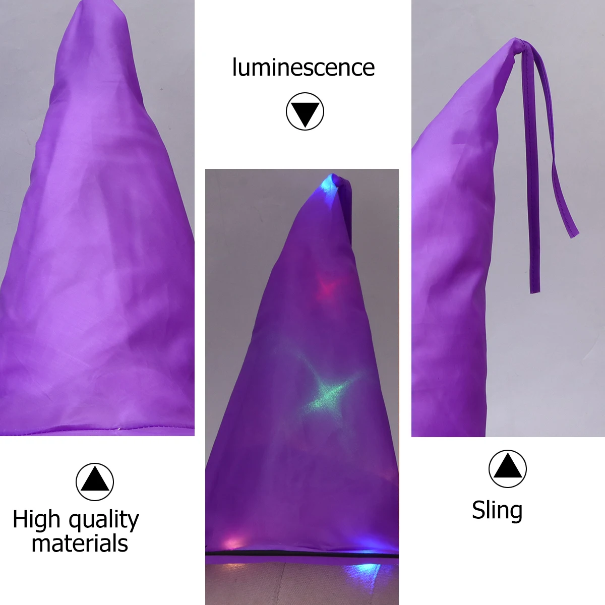 

Glowing Witch Hats Halloween Funny Lights Cap Colorful Lamps Cosplay Costume Durable Cloth Lightweight Party Decorations