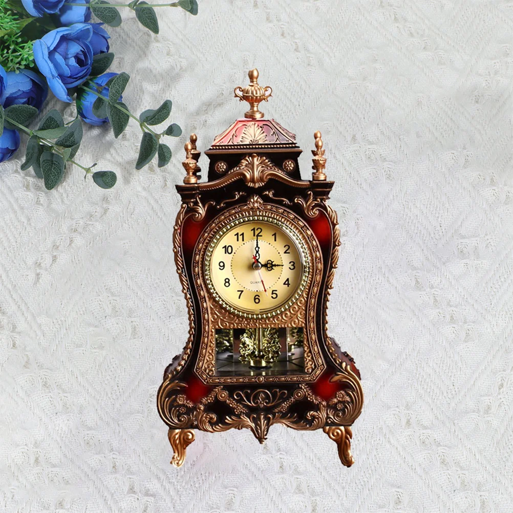 

European-style Clock Vintage Mantle Clocks Living Room Desktop Tabletop Decorative for Mantelpiece