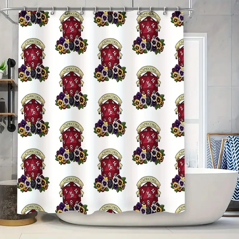 

Floral Shower Curtain Vintage Botanical Flower Pattern Bathroom Decor Washable Fabric Home Decor