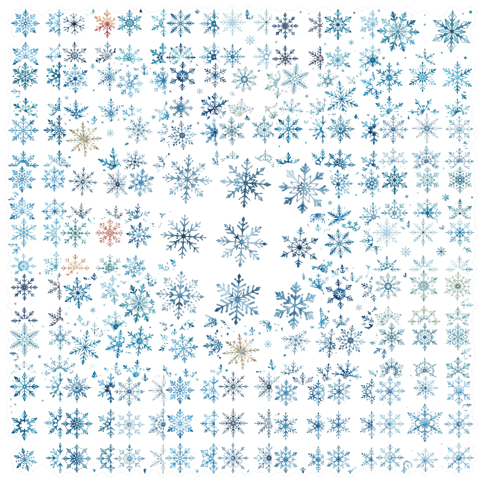 35pcs Seasonal Snowflake Stickers Minimalist Frost Stickers Teacher Reward Stickers For Notebook Luggage Mobile Phone