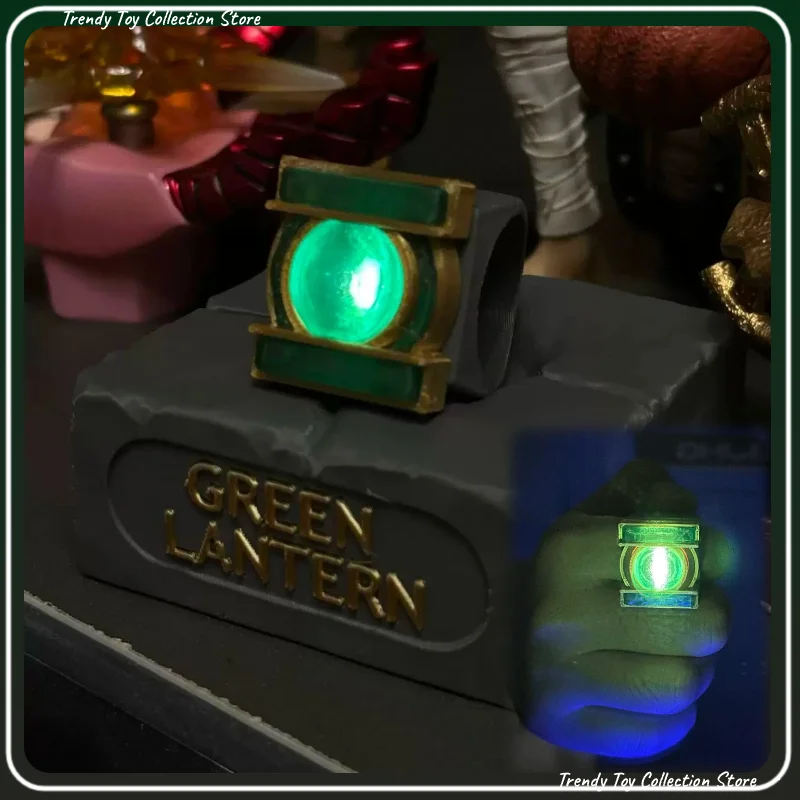 Green Lantern LED Light Up Ring DC Cosplay Prop 3D Printed Wearable Ring With Display Stand Movie Collectible Ornament Gift