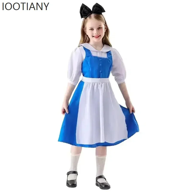 تأثيري أليس في بلاد العجائب خادمة زي لوليتا تأثيري حلي الأم وابنتها فستان مجموعة فستان حفلة عطلة مع رأس المئزر