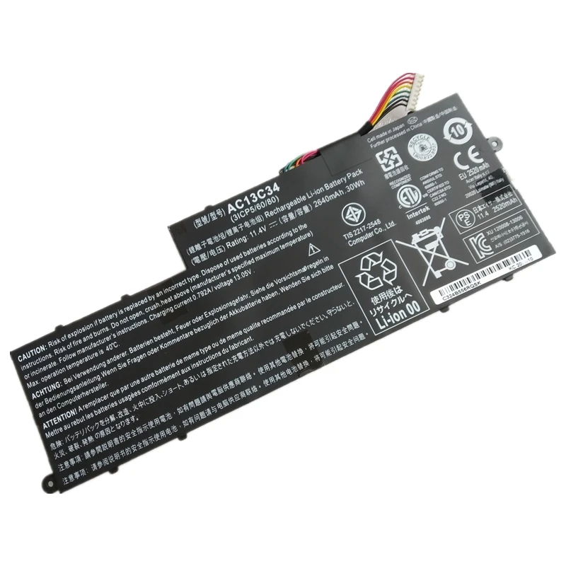 AC13C34 Battery For Acer Aspire V3 E3-111 ES1-111M C827 E3-112 E3-112M E3-112V C2KP C6CM MS237 V5-122P V5-132 V5-132P 2446 2852