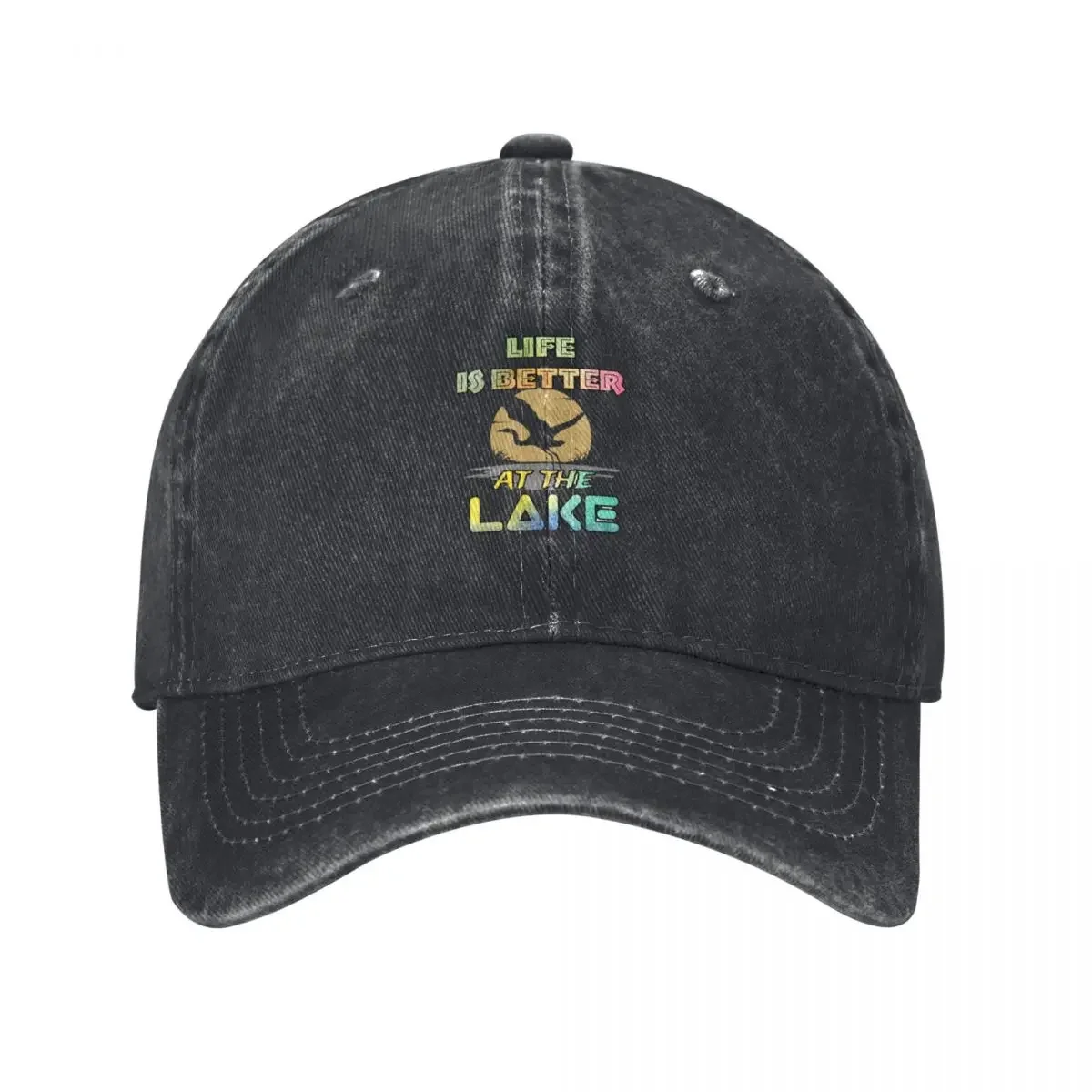 

Life is Better at the Lake - Tie Dye Graphic, Embrace Lakeside Bliss with Vibrant Designs Baseball Cap Sunscreen Ladies Men's