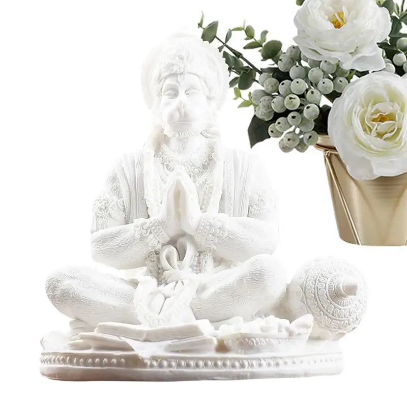 

Статуэтка Hanuman из смолы, сидящая статуя Hanuman, декоративная статуэтка для йоги, медитации, стол, центральные части для храма, дома