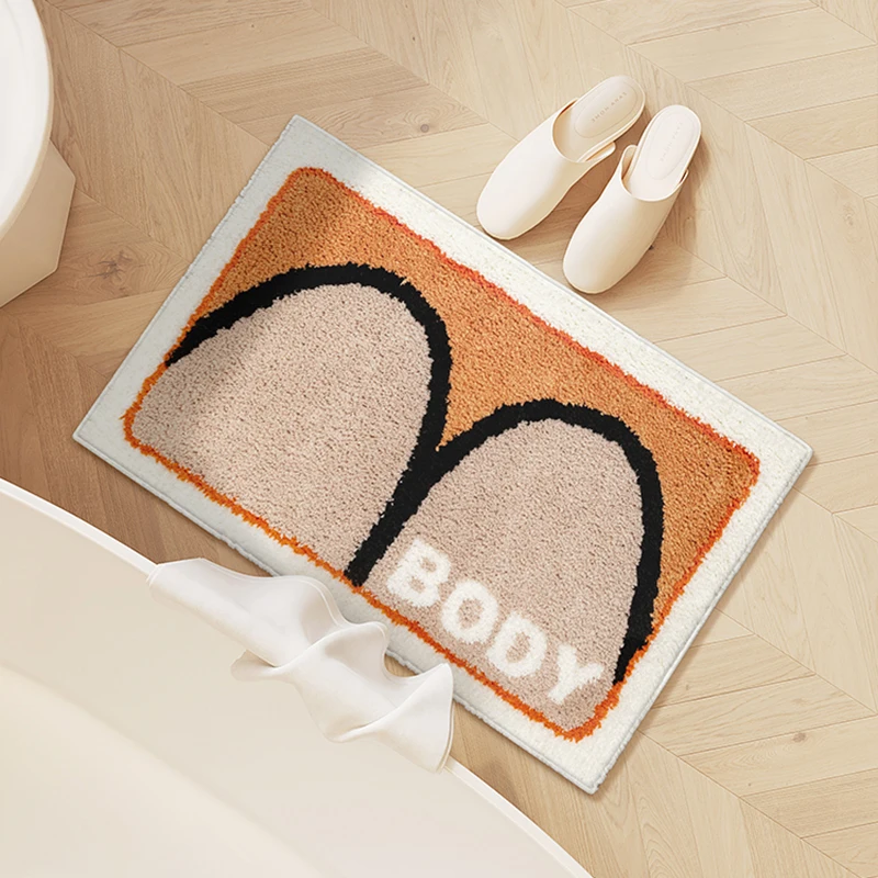 Funny Tufting Bathroom Mat Soft Plushy Rug Bedroom Bedside Carpet Doormat Floor Anti Slip Pad Aesthetic Home Room Decor