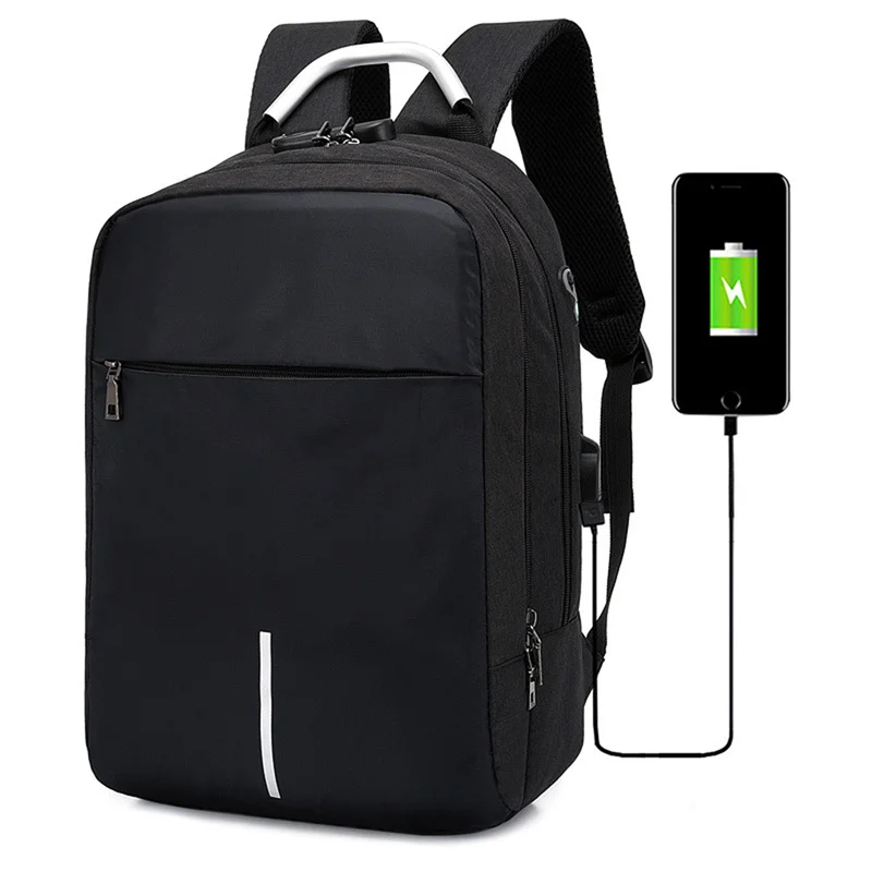 Charging Large-capacity Computer Backpack Zipper Combination Lock Headphone Hole Random Multi-function Shoulder Bag Usb Charging