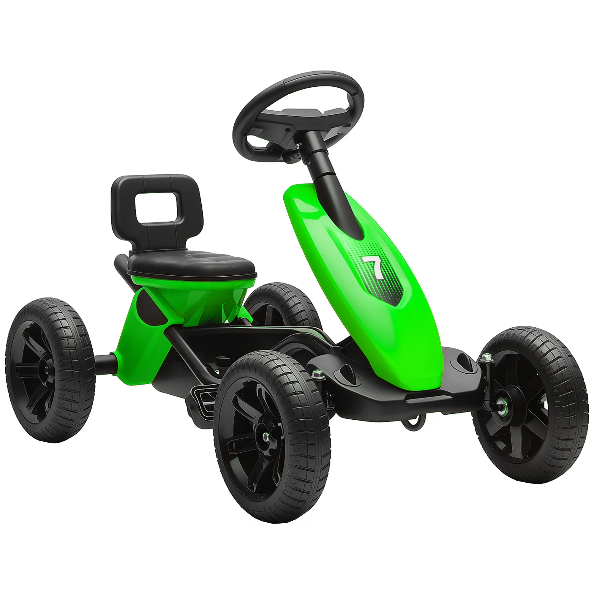Go-Kart a Pedali per Bambini, Kart a Pedali con Ruote EVA Silenziose, Avanti e Indietro, Auto a Pedali per Bambini