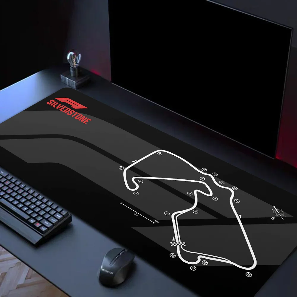 F1 Silverstone Racing Circuit Mouse Pad Desk Mouse Pad Cute HD Desk Pad Extended Gaming Keyboard Mats Large XXL Gamer Mousepad