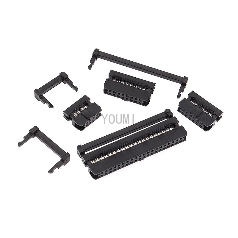 5Sets 2.0 FC-6-50Pin 8P 10P 12P 14P IDC Socket Pin Dual Row Pitch 2.0mm IDC Connector Cable Socket Plug Ribbon Cable Connector