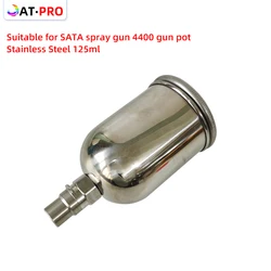 SATA Spray Gun 4400 Gun Pot Stainless Steel 125ml SATA Small Repair Spray Gun Pot Cup Seal Not Leakage Paint