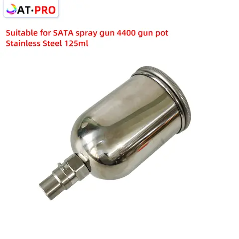 SATA-4400 건 포트, 스테인레스 스틸, 125ml, SATA 소형 수리 스프레이 건, 포트 컵 씰, 누출 방지 페인트