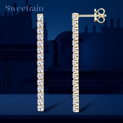 2.5mm Moissanite Dangle Earrings 925 Sterling Silver Gold Silver Color Long Tassel Drop Earring for Women Party Wedding Jewelry