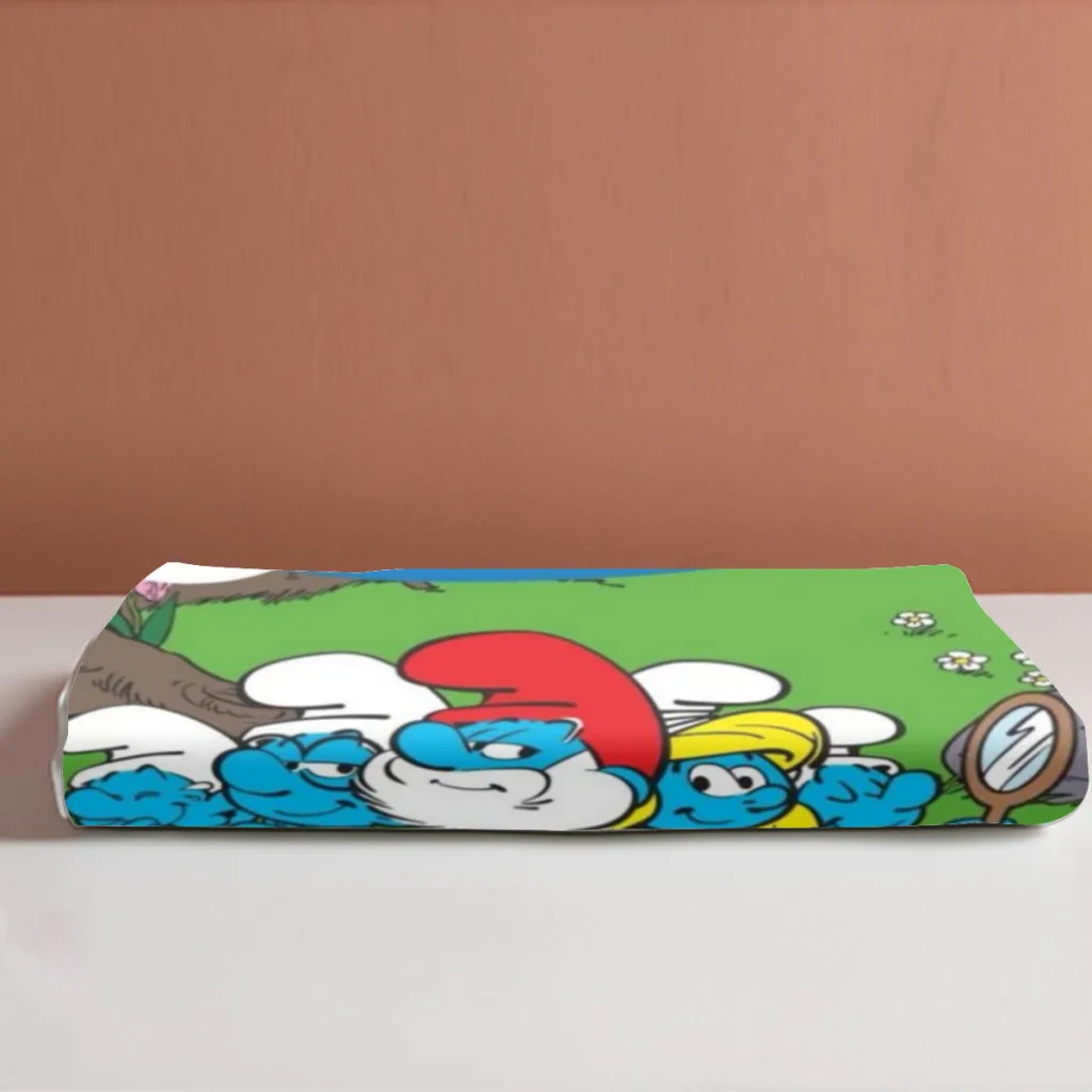 The-Smurfs The-Smurfs Bed Sheets Set Comforter Quilt Cover Duvets Single Bedding