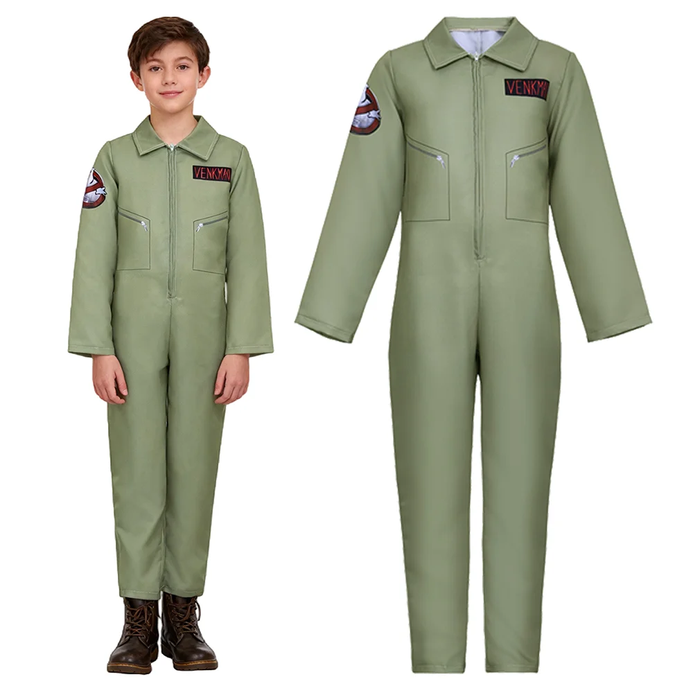

Kids Boys Peter Cosplay Venkman Costume Children Jumpsuit Bodysuit Disguise Halloween Carnival Party Roleplay Youngsters Clothes