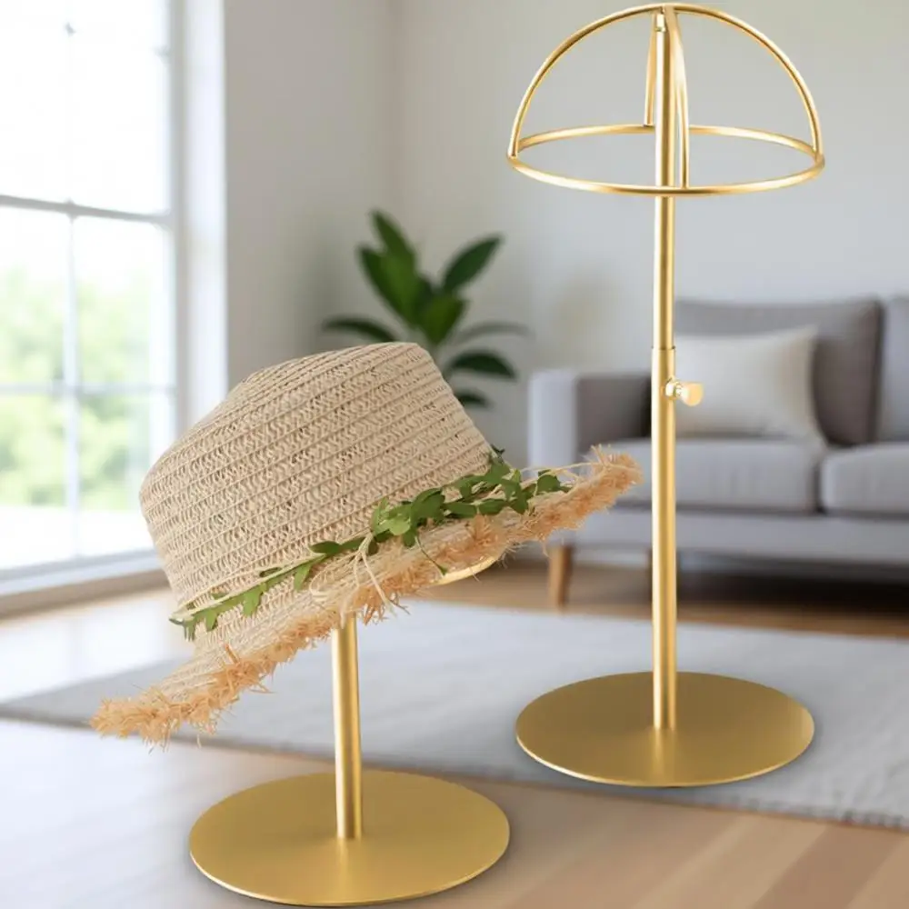 

Dual Stainless Steel Brushed Nickel Hat Stands with Adjustable Height for Display Racks and Retail Showcases