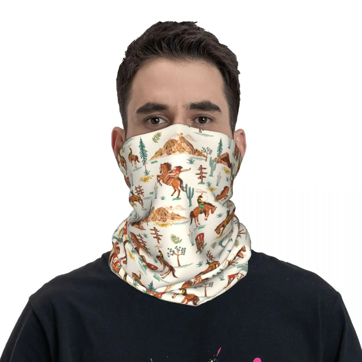 Foulard cheval galopant, foulard de la présidence, masque en polyester pour le cou et le visage