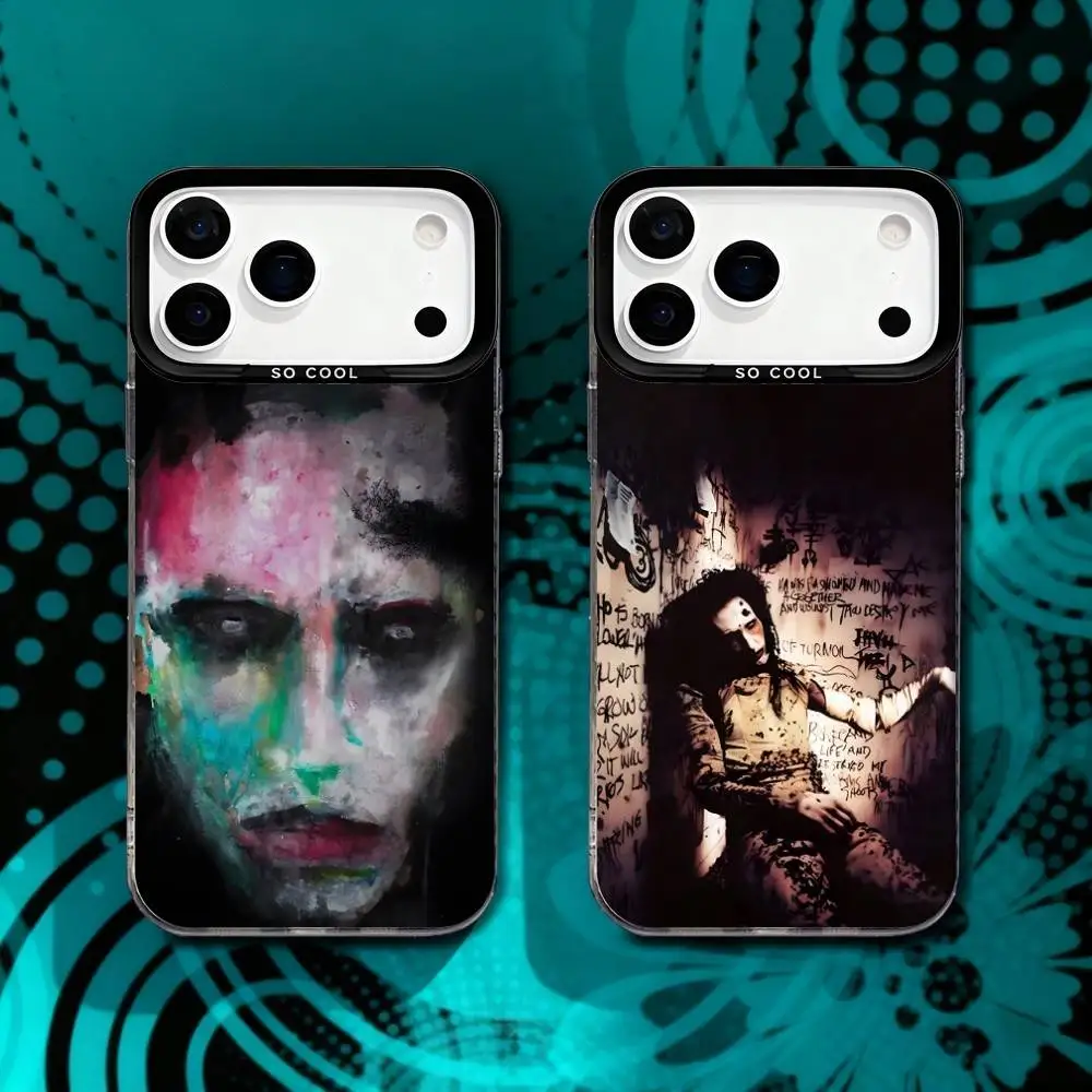 

M-Marilyn Manson WE ARE CHAOS Phone Case For iPhone 17,16,15,14,13,12,X,8,Pro,Max,Plus,SE4,Air,Mini HD Black IMD Matte