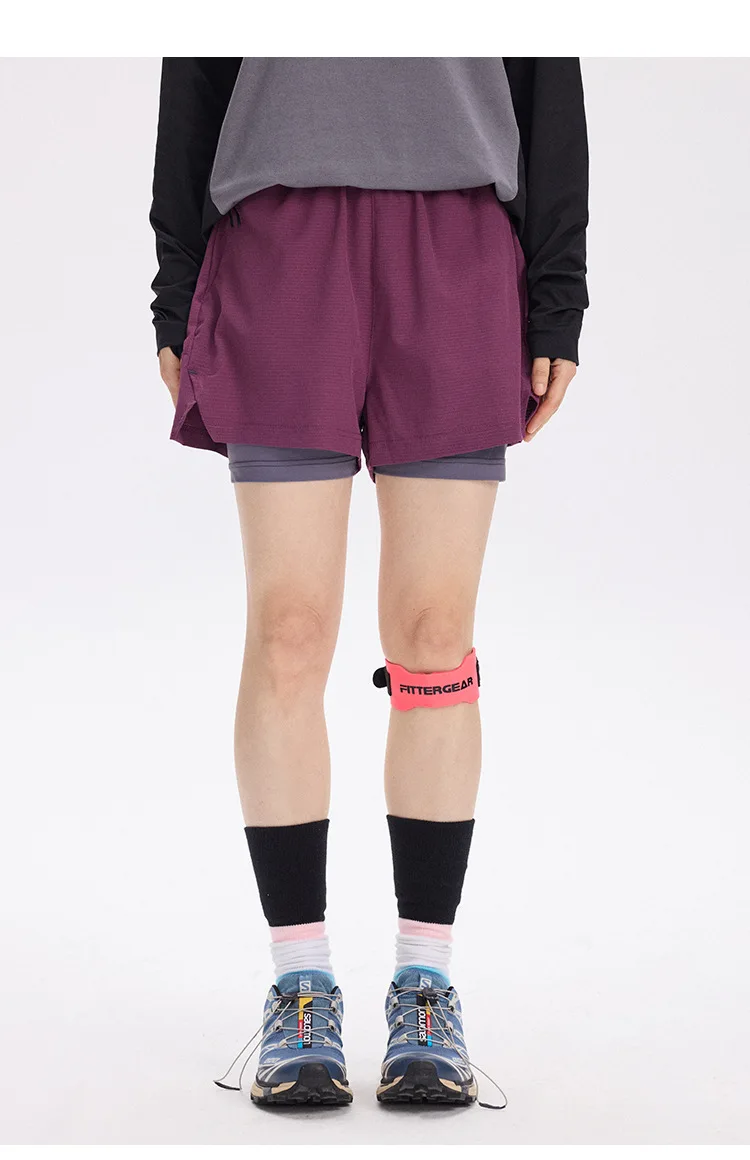 Unisex 2-in-1 Laufshorts Schnelltrocknend Fitness-Shorts Doppelschichtige Kompressions-Laufhose Sportliche Fitness-Jogging-Shorts – Detail 5