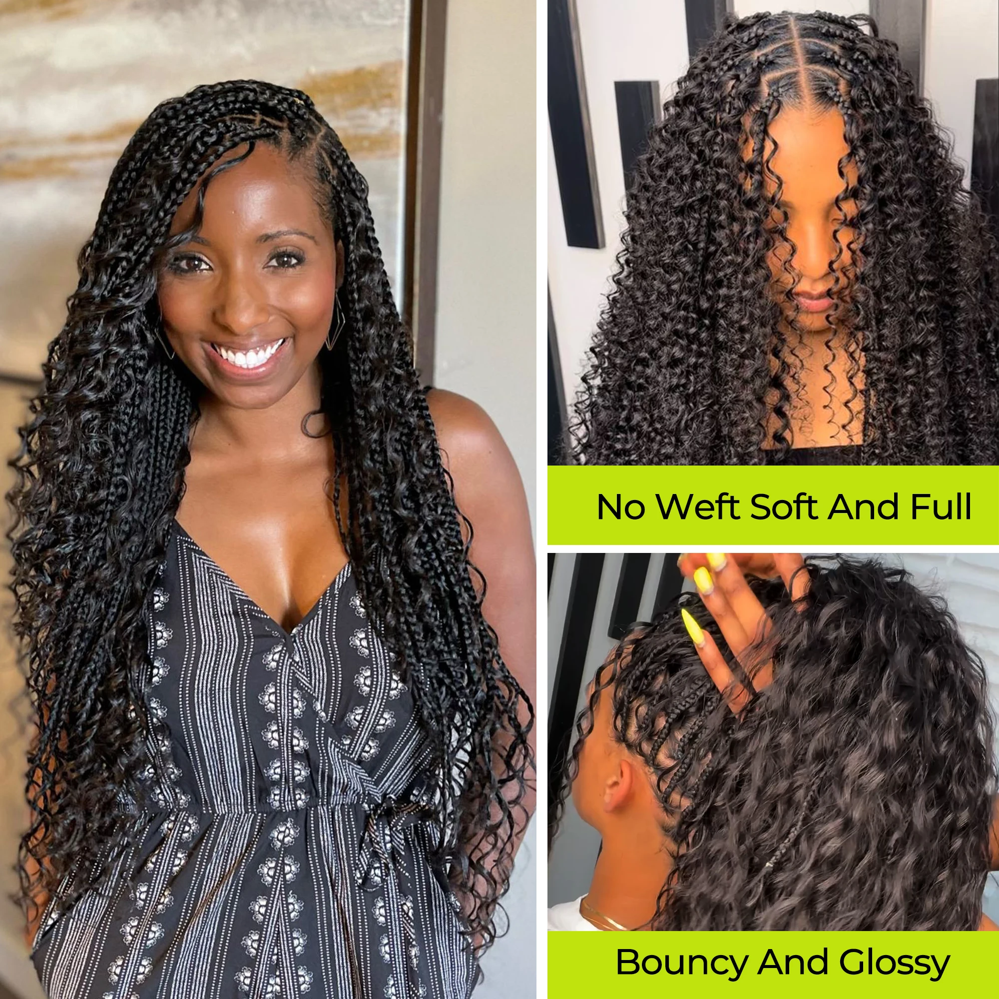 Tiefe Welle 100 % Echthaar Bulk brasilianische Remy Haarbündel für Boho Zöpfe Wasserwelle lockiges Bündel geflochtene Extensions