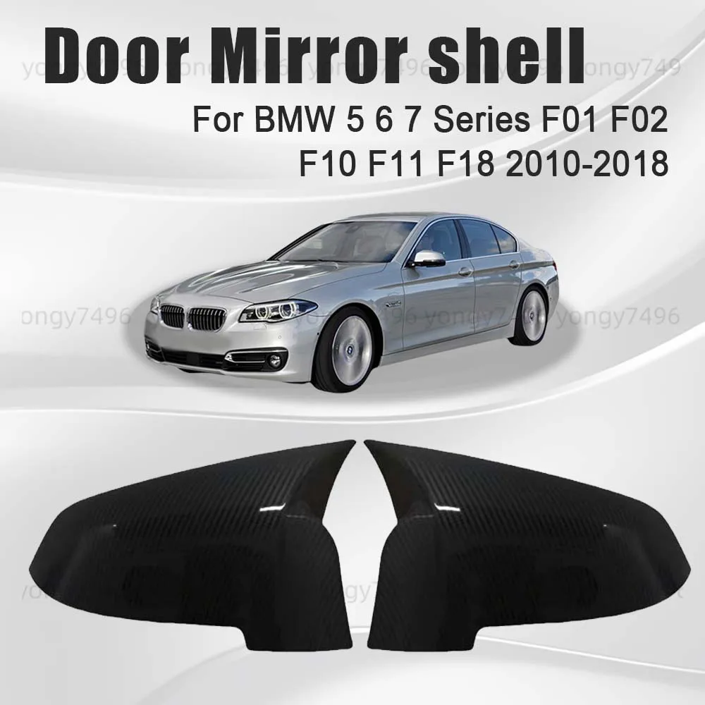 

Car Stickers Carbon Glossy Black Door Mirror Cover Trim For BMW 5 6 7 Series F01 F02 F10 F11 F18 2010-2018 Cars Accessories