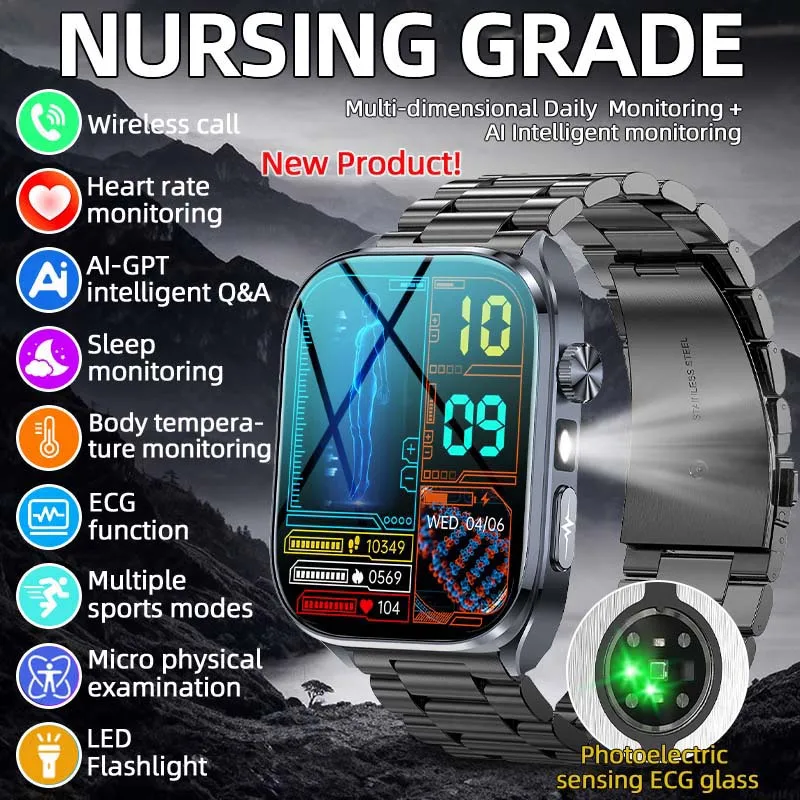 

Body Composition Health Analysis Monitor Smart Watch Men ECG PPG Heart Rate Blood Pressure Uric Acid Health Tracker Smartwatches