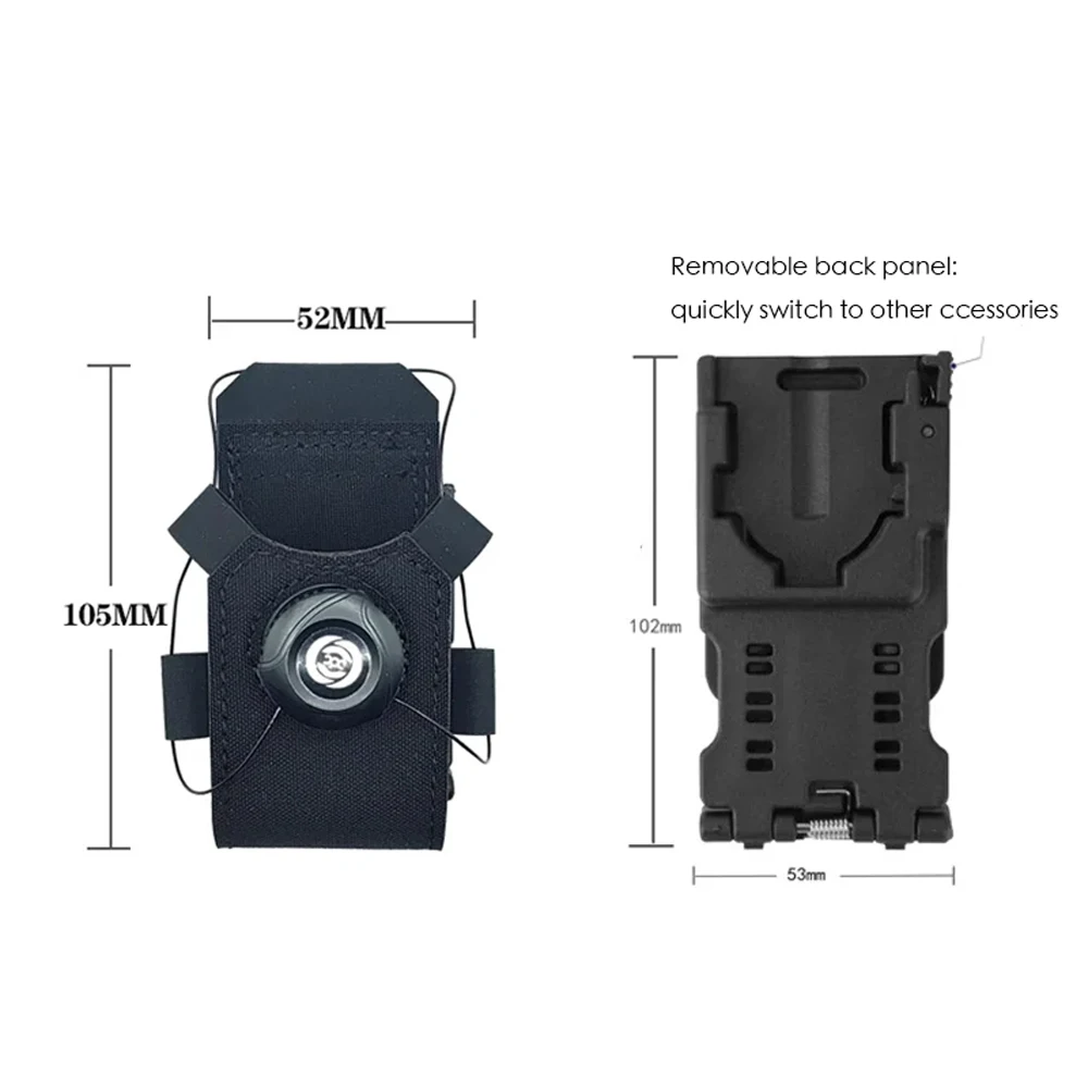Soporte MOLLE grabadora – Fijación rápida 360º para chaleco y cinturón - imagen 4
