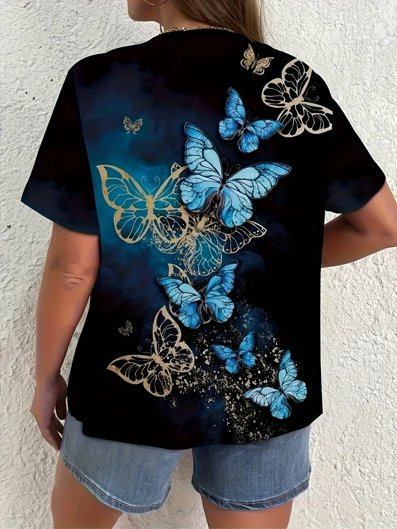 Plus Size Elegantes, lässiges Damen-T-Shirt, modisches, lockeres T-Shirt, Damen-Temperament, langärmeliges T-Shirt, Urlaub, Wochenende – Detail 2