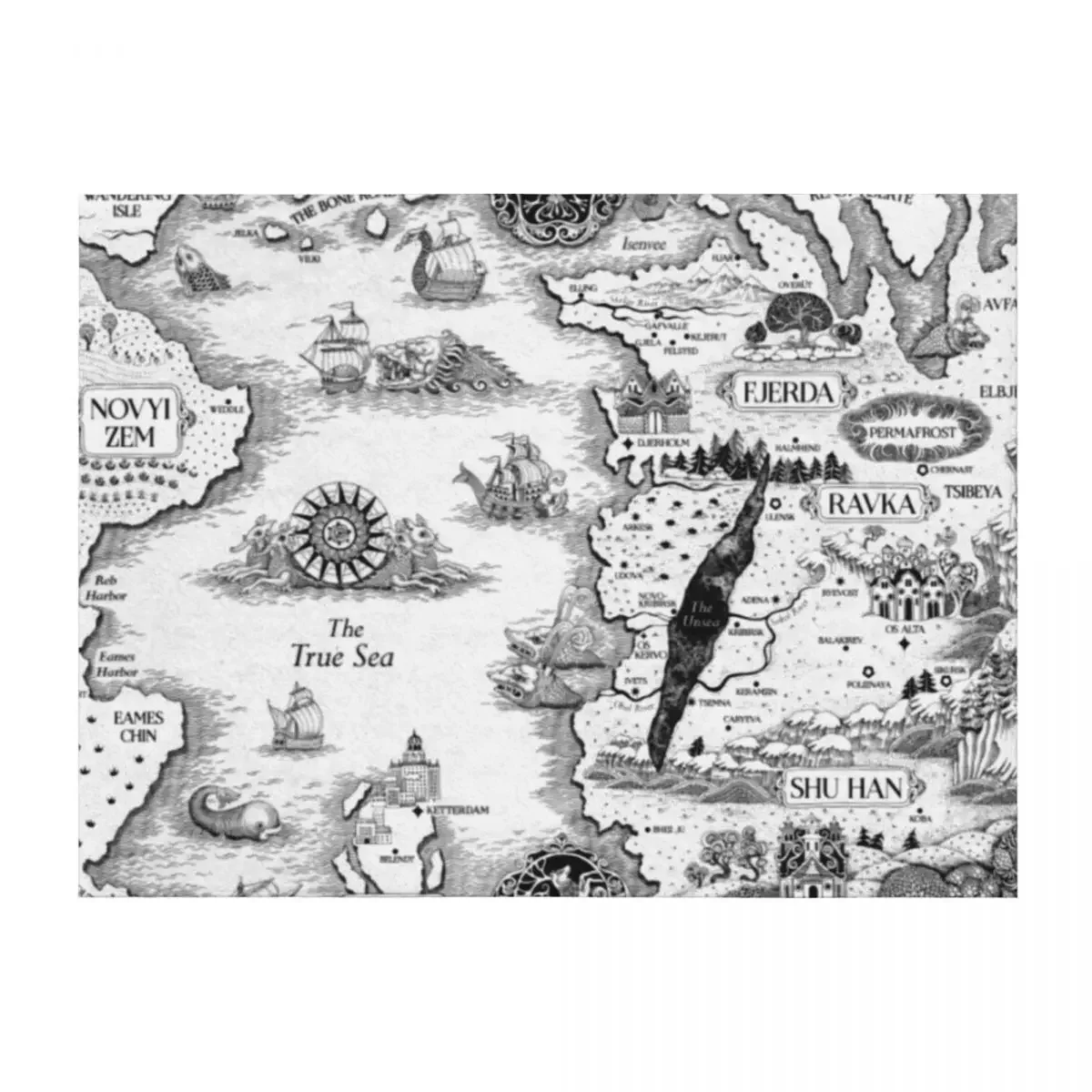 

Grisha Map 2 Throw Blanket halloween blankets and throws Polar Thermal Blankets