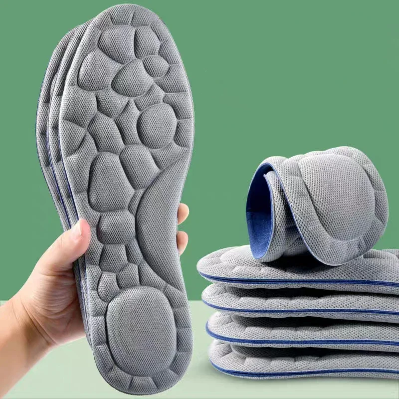 Plantilla de masaje 5D para mujer, almohadillas suaves para zapatos deportivos para correr, plantilla ortopédica Unisex, cojines transpirables para el cuidado de los pies, 1/2 pares