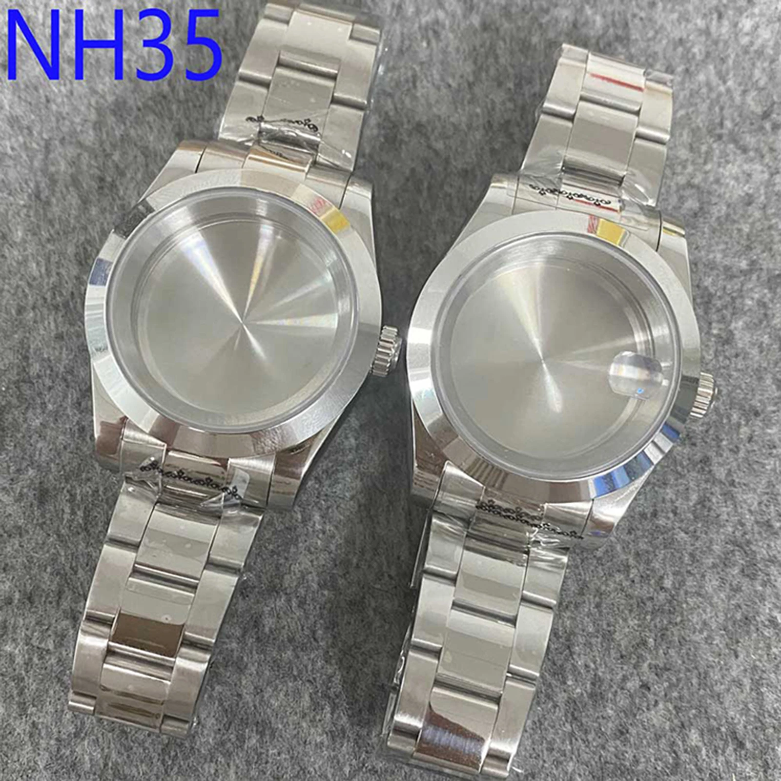 

NH35 Case 39mm, For NH35 NH36 Movement Stainless Steel Watch Case Strap Oyster Perpetual Sapphire Glass Watch Shell + Bracelet