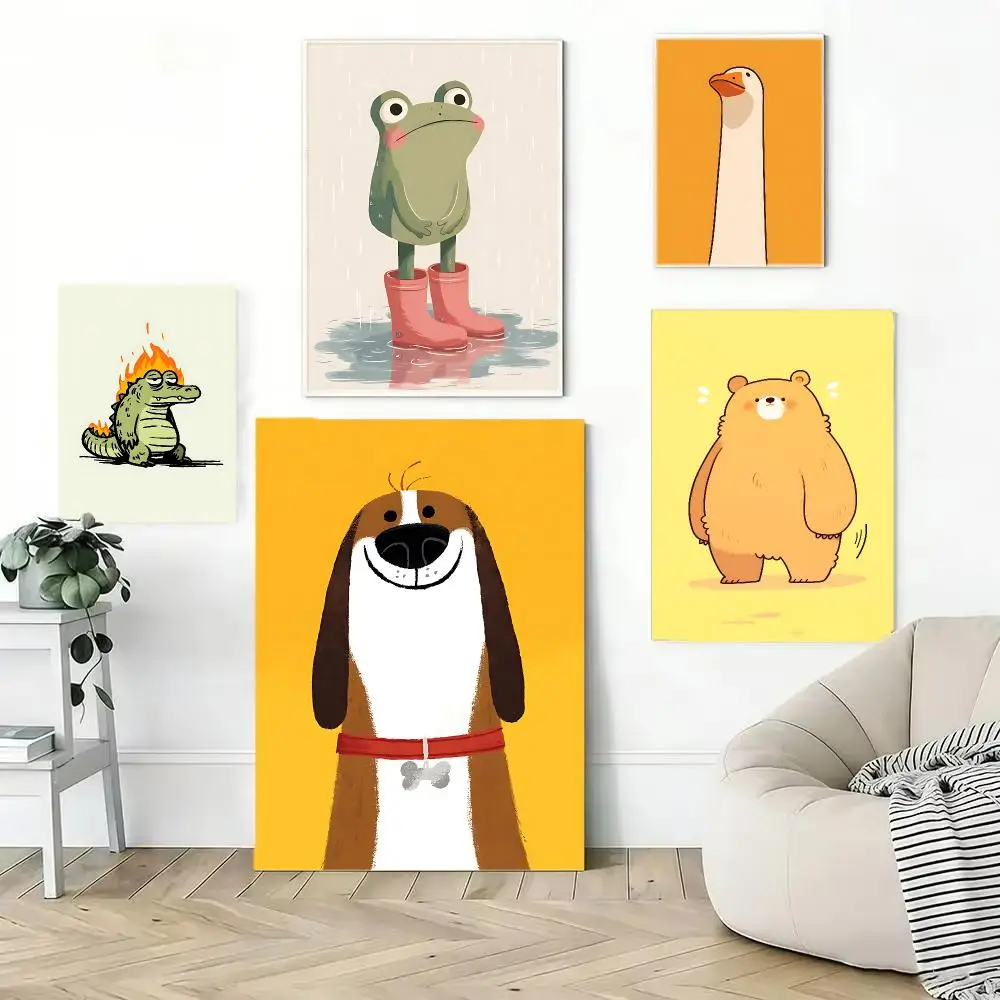 Cute Animal Character Design Poster Wall Art Print, Interior Wall Decor, Home & Office Decoration,
