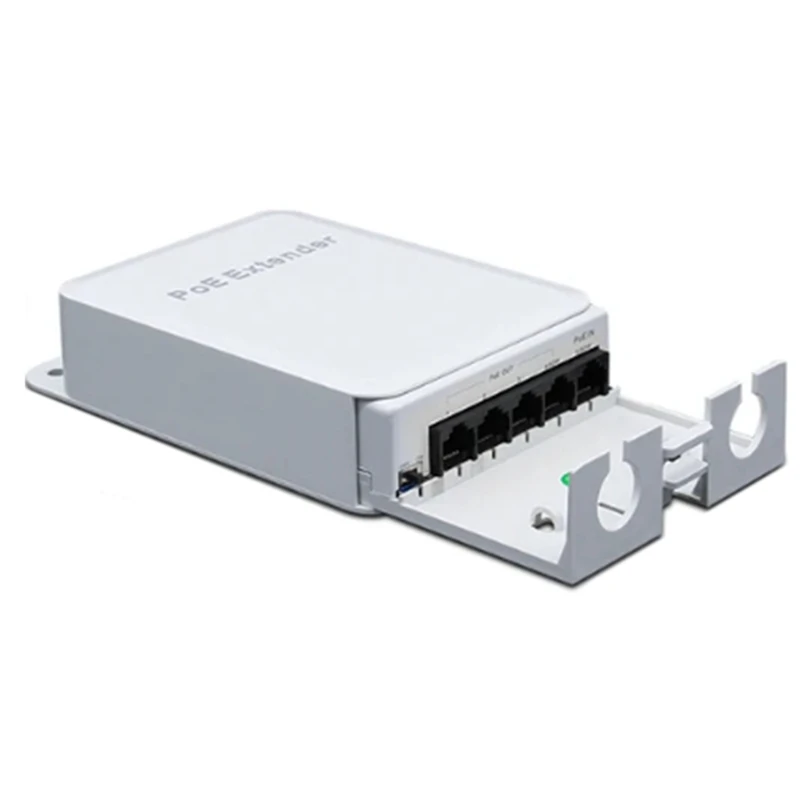 5 Port Waterproof POE Extender 4 Port Repeater 100Mbps Outdoor Network IP55 VLAN 44-57V For POE Camera Wireless AP Easy To Use