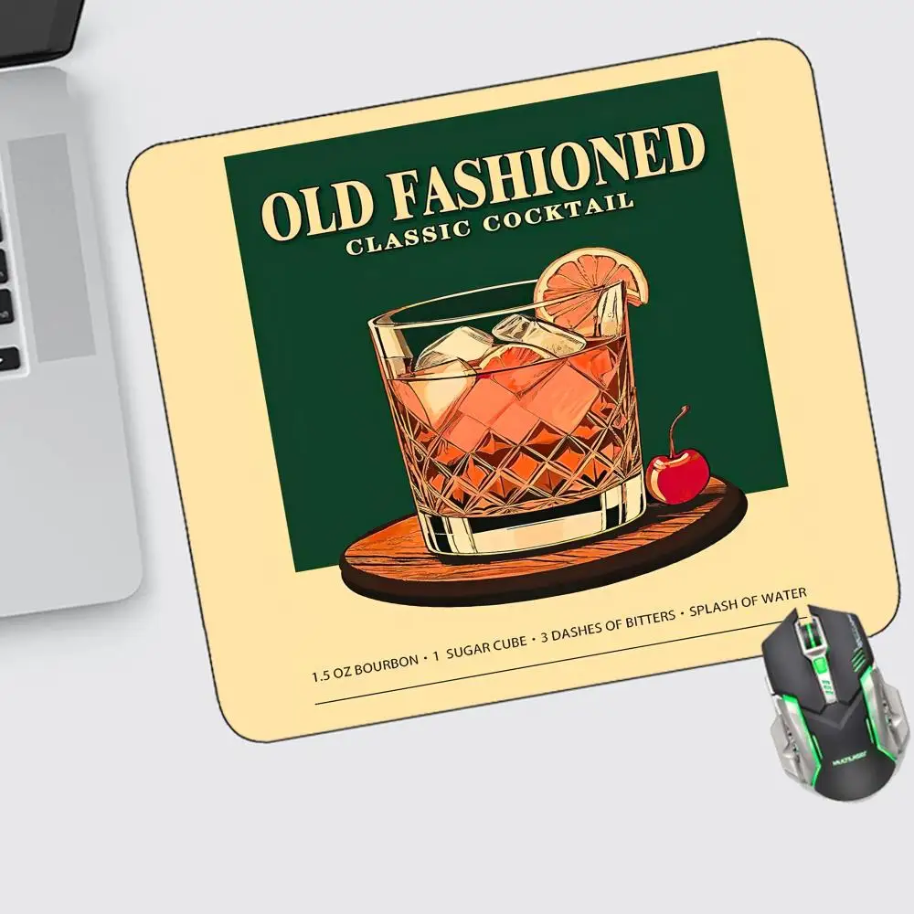 

Old Fashioned Cocktail Mouse Pad Small Gaming Accessories Keyboard Computer Offices Desk Mat Pc Gamer Non-slip Rubber Mousepad