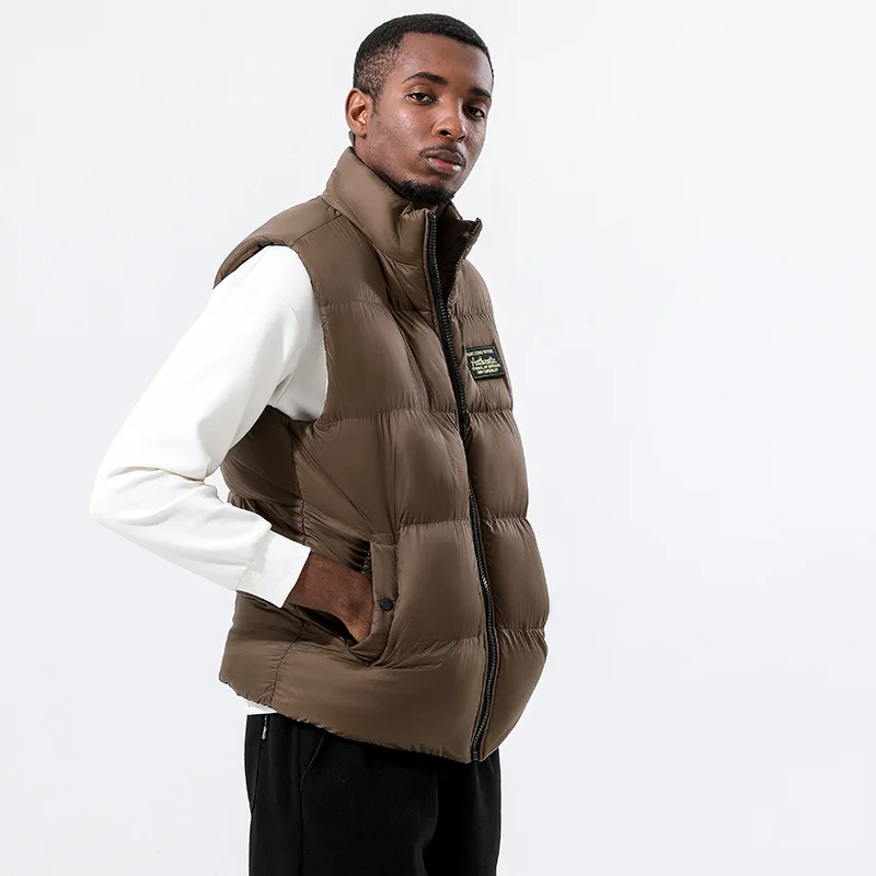 عبر الحدود جديد المخملية سميكة الرجال سترة الوقوف طوق فضفاض دافئ الخريف والشتاء الرجال القطن سترة دون أكمام سترة #3