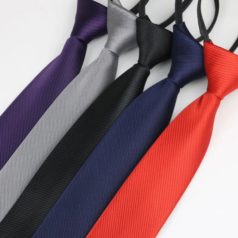 

Men's Tie Business Formal Dress Wear Solid Color Lazy Zipper Necktie Wholesale Gifts for Men Slim Skinny Tie 5cmwide