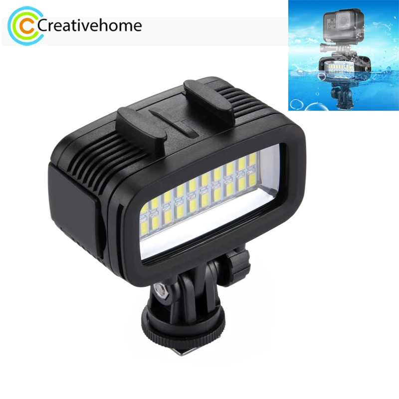 

PULUZ 40m Waterproof Diving Video LED Light with Hot Shoe Base Adapter For GoPro DJI Xiaoyi Insta360 Canon Sony Nikon Camera