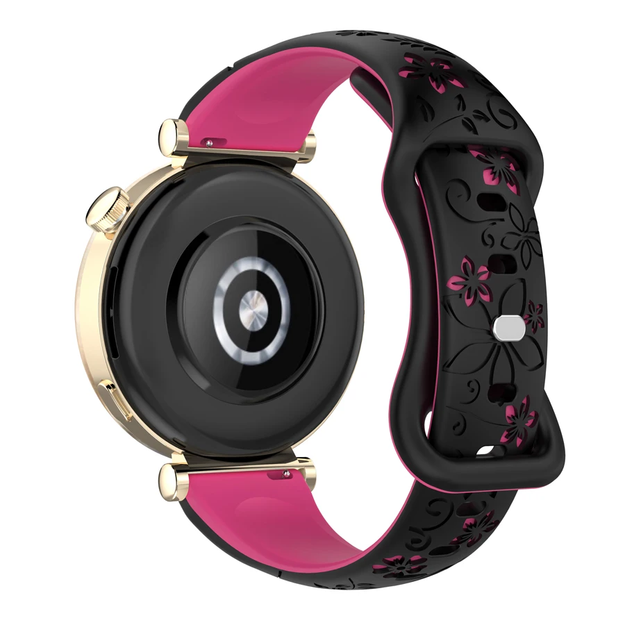 3D Siliconen Gesneden Bloemen Horlogeband Strap 18mm 20mm 22mm Quick Release Smart Horlogeband Voor Xiaomi HUAWEI Samsung Horlogeband