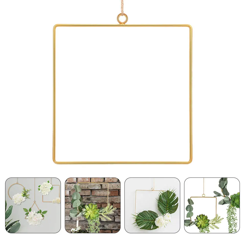 

Metal Triangle Ring Decoration Wreath Form Square Floral Hoop Frame Decorative Flower Frames Lace